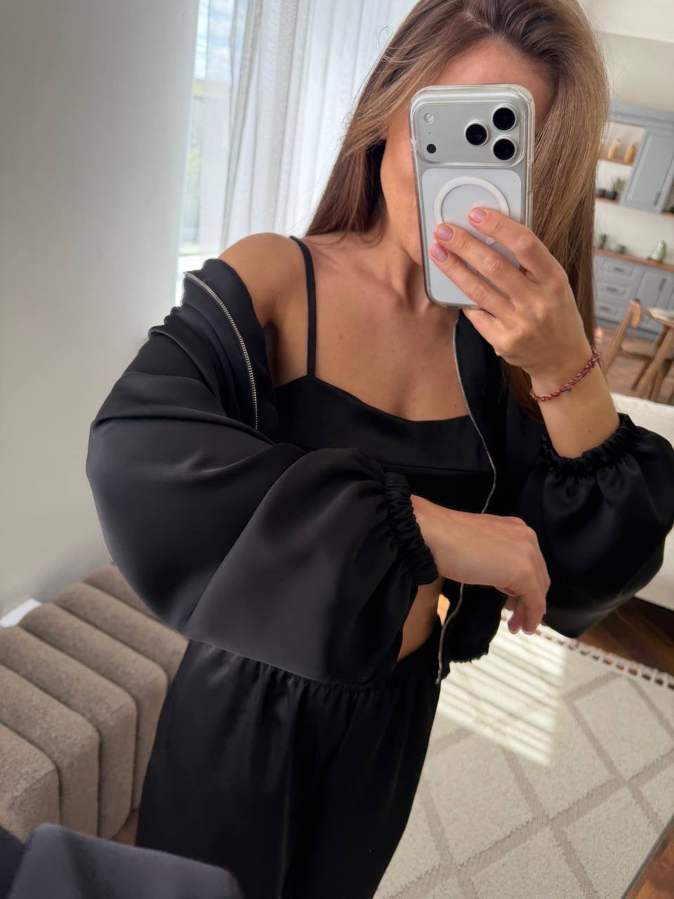 Satin Three-Piece Set