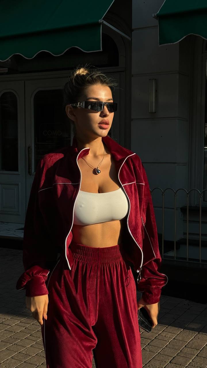 Velour Suit with a Perfect Fit