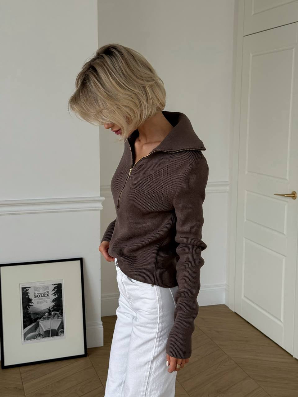 The "Gamma" Zip-Up Knit Jumper