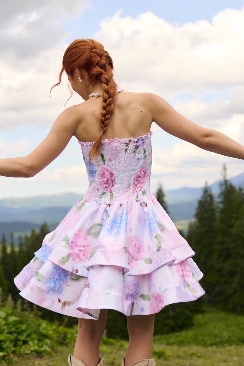 Floral satin dress
