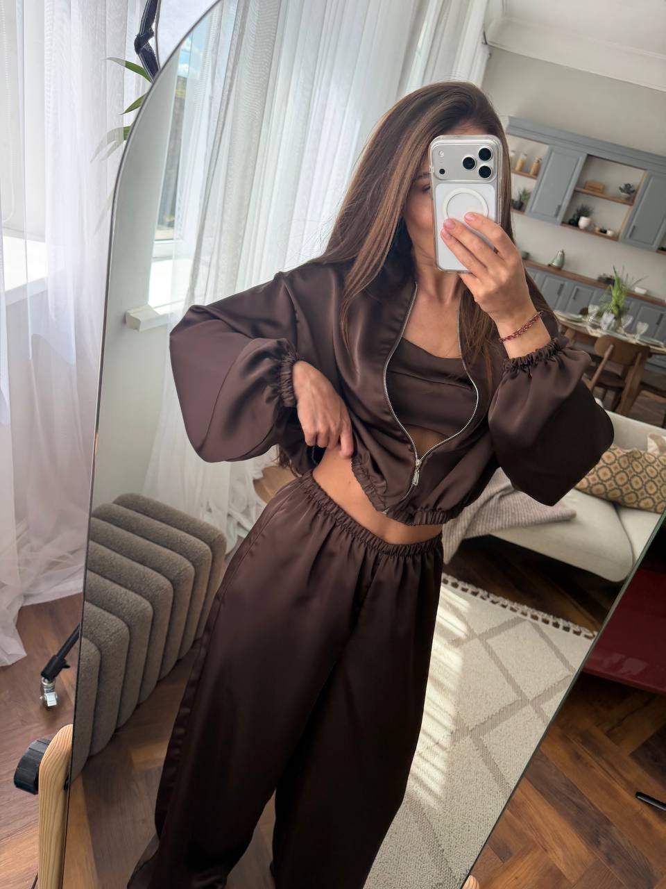 Satin Three-Piece Set