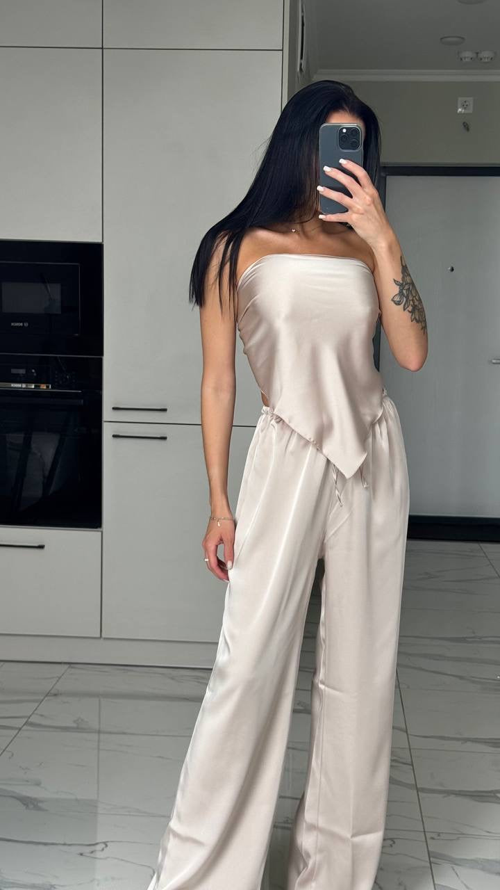 Scarf Top & Pants Set 