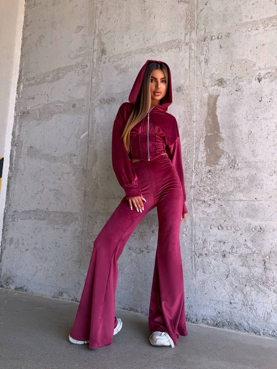 Stylish Corset Velour Set