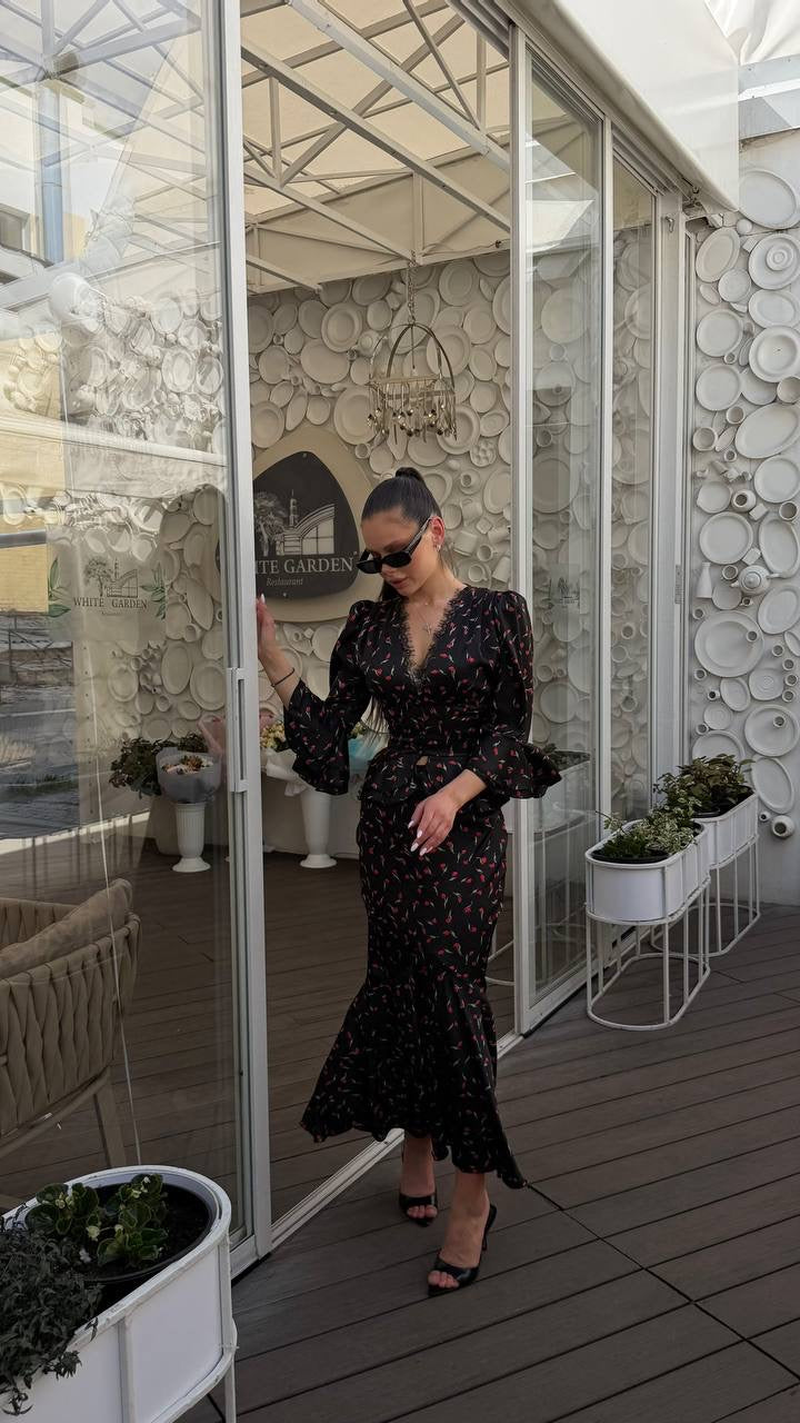 Peplum Top with a Maxi Skirt