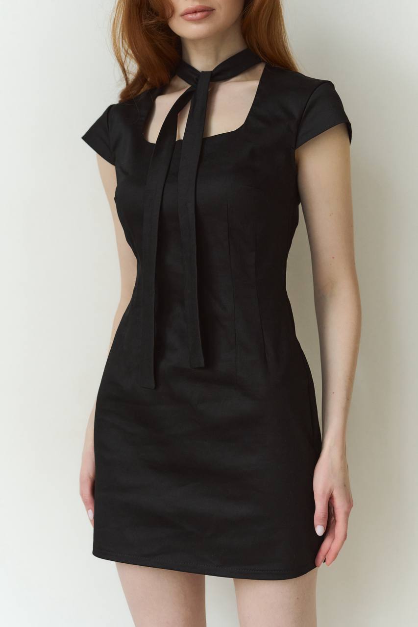 Mini Dress With a Neck Tie