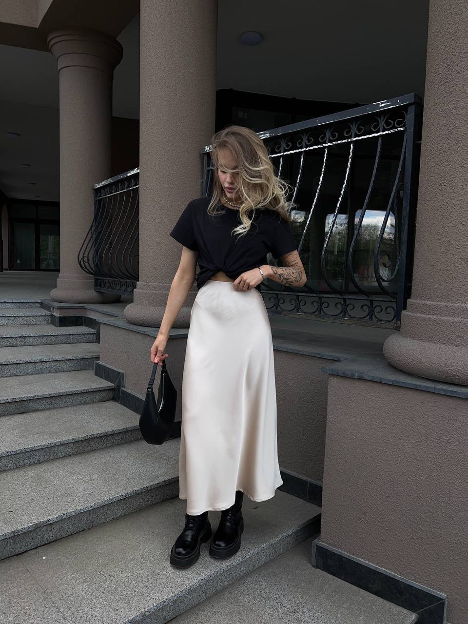 Satin Midi Skirt