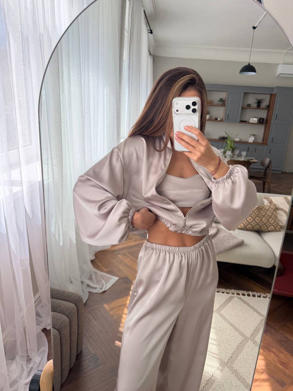 Satin Three-Piece Set