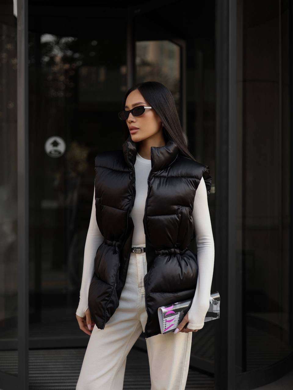 Waist-Defined Puffer Vest