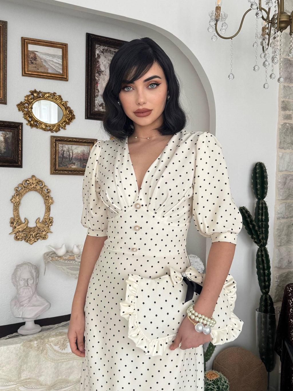 Polka Dot Midi Dress✨