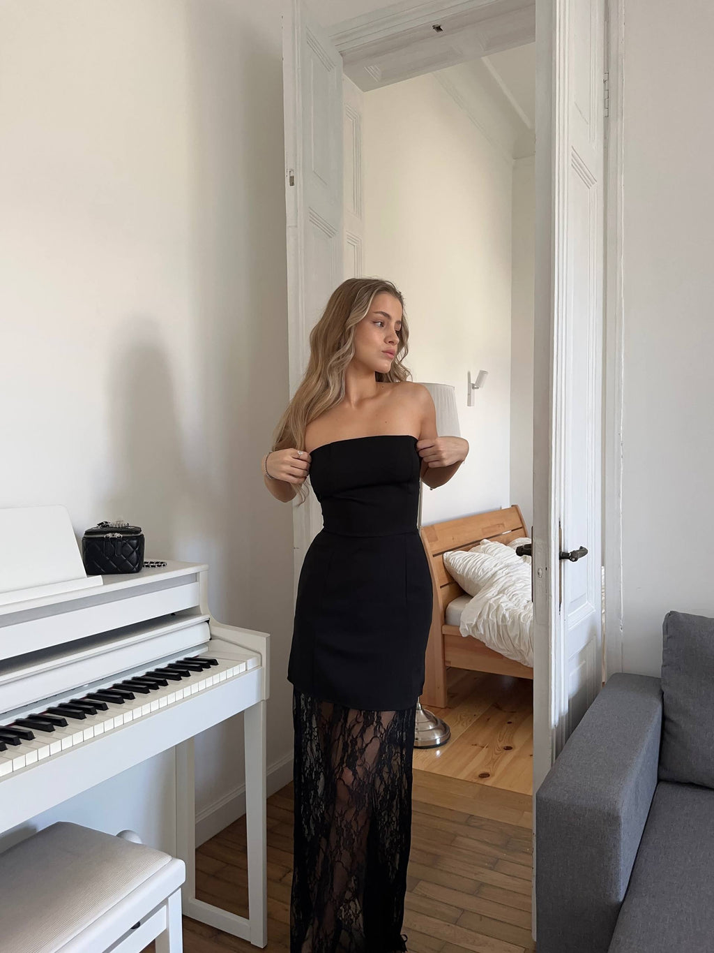 Lace-up dress + skirt set✨