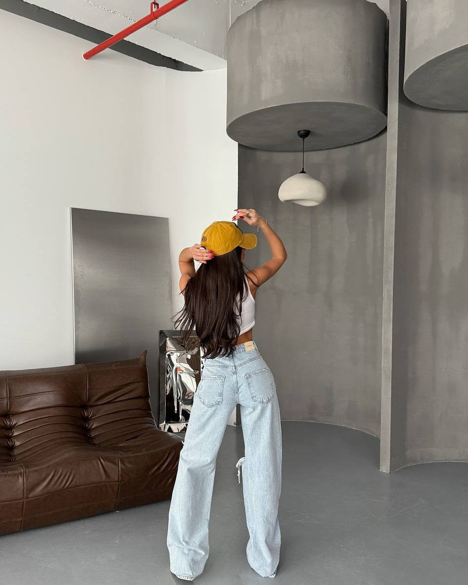 Ripped Wide-Leg Jeans – Model 1418-1