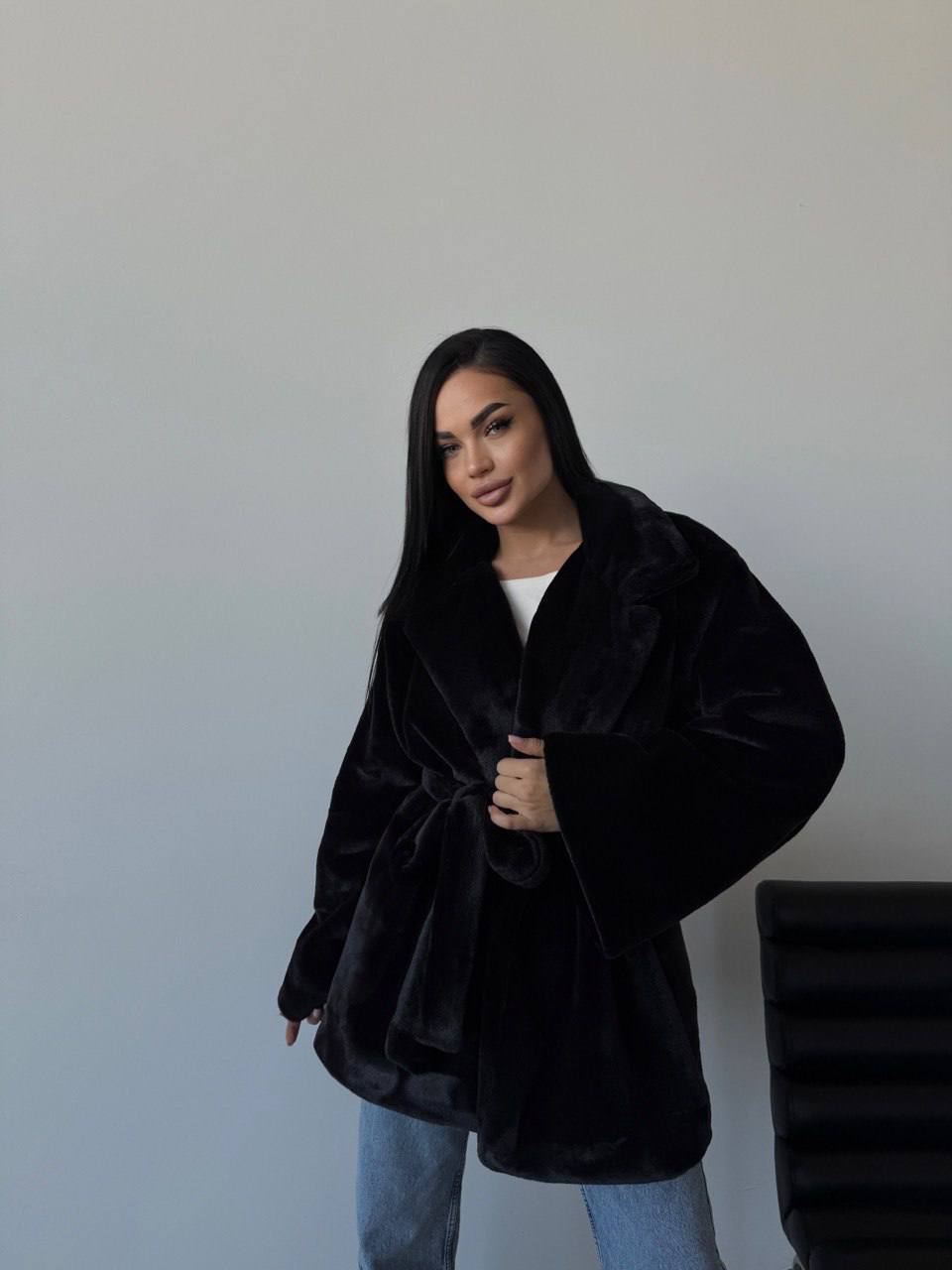 Stylish faux fur coat with lining ✨