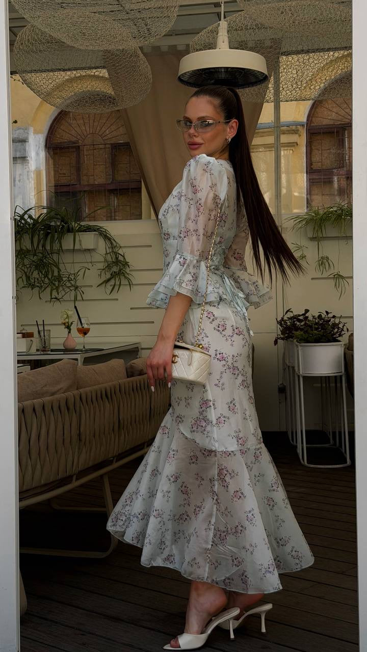 Peplum Top with a Maxi Skirt