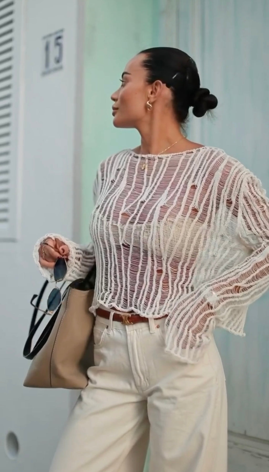 Distressed Knit Sweater