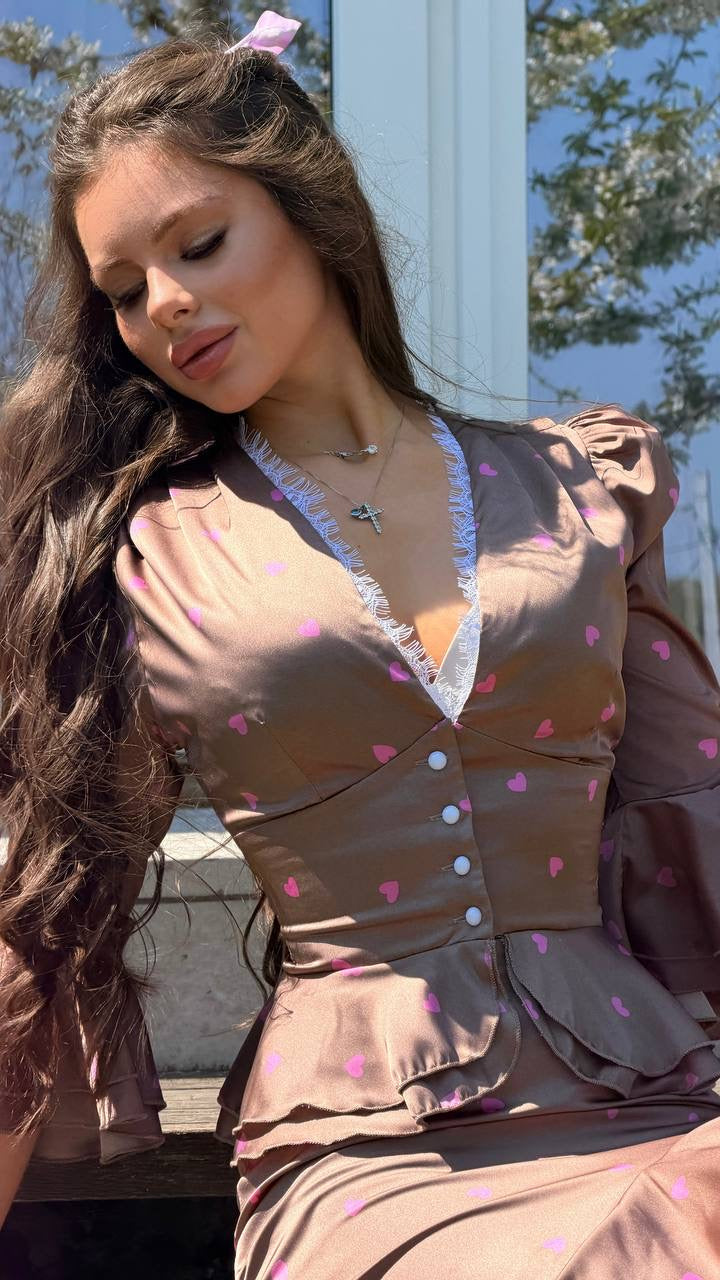 Peplum Top with a Maxi Skirt