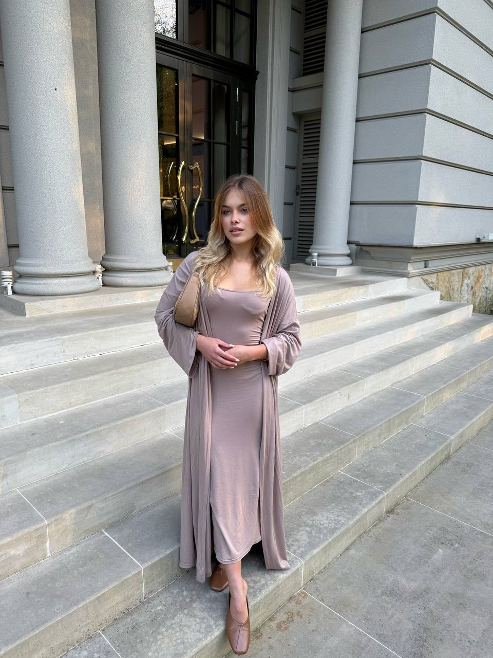 2-in-1 Set: Cardigan + Dress