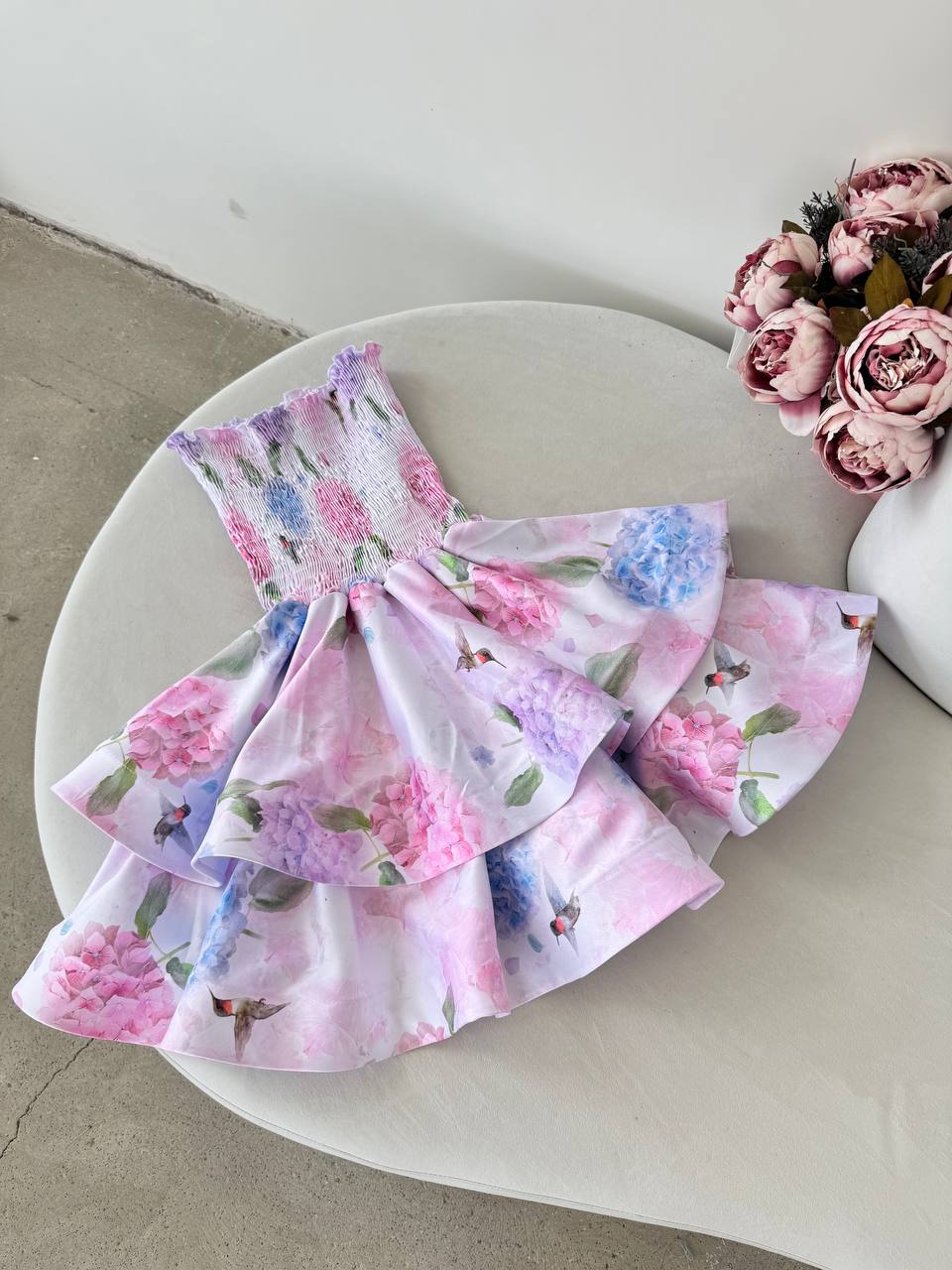 Floral satin dress