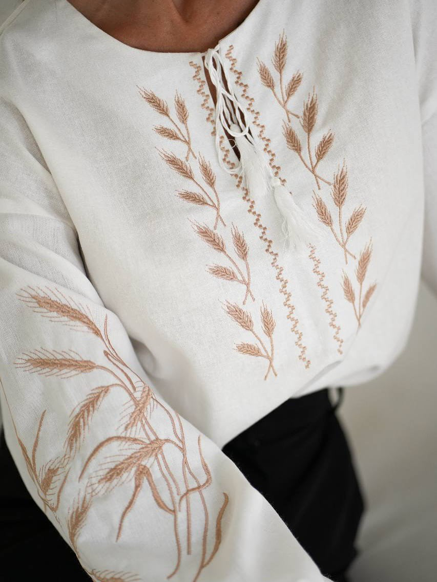 White Embroidered Blouse✨