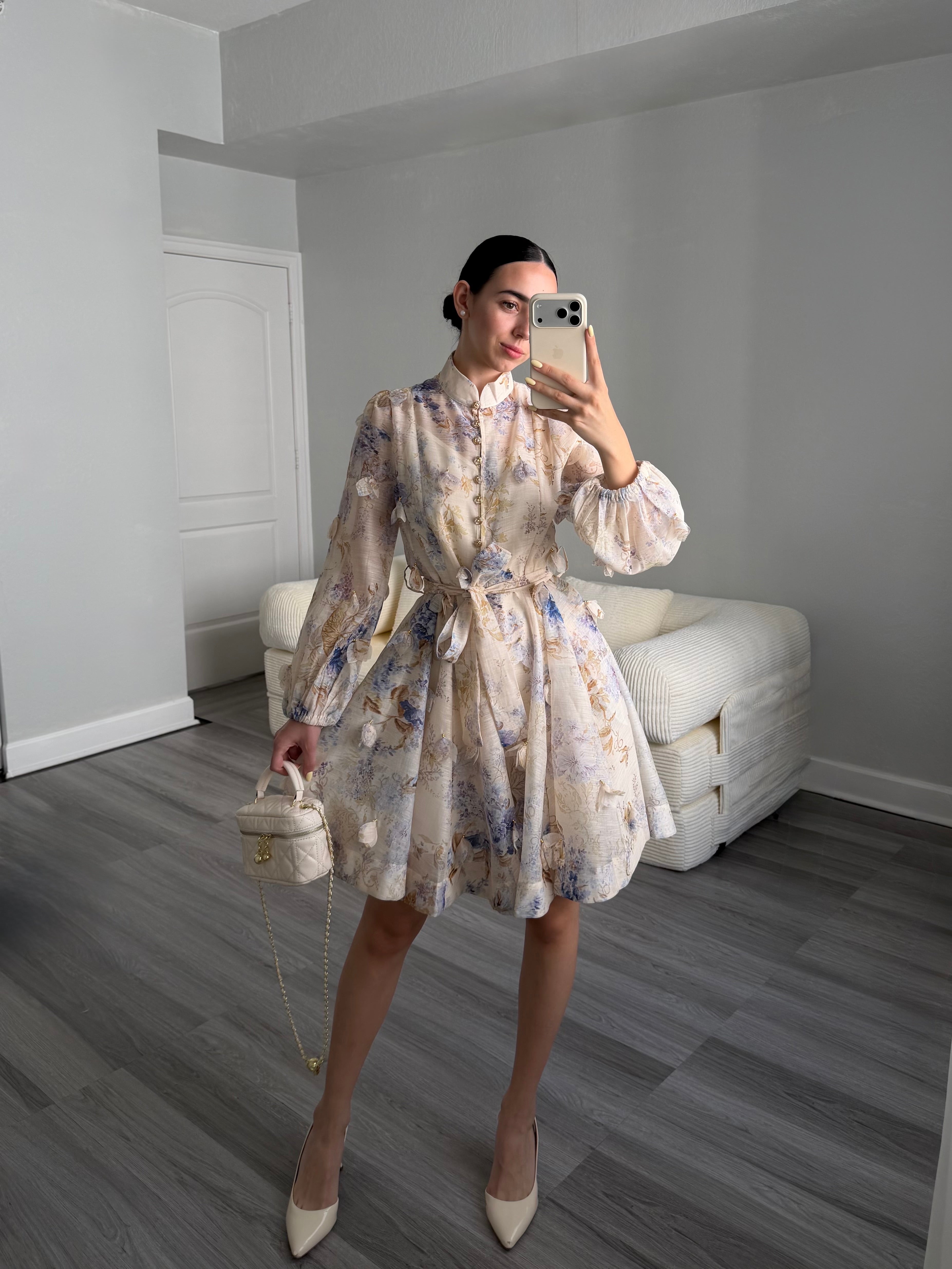 Printed Mini Dress with Belt ✨