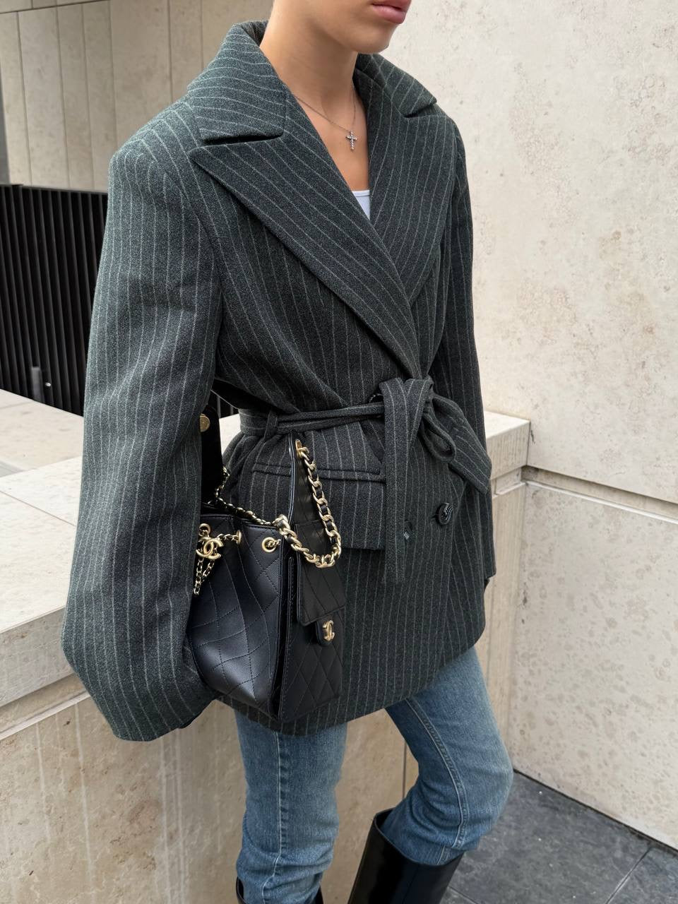 The "Sonata" Striped Jacket-Coat