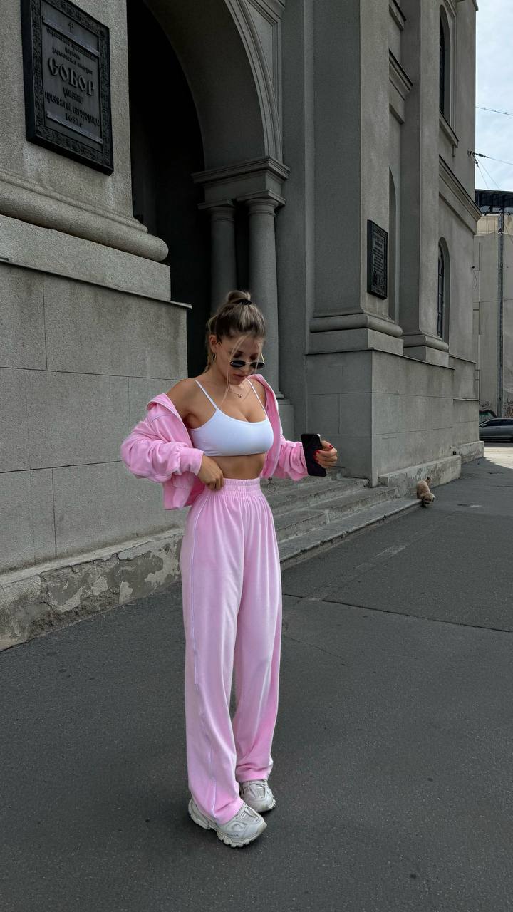 Velour Suit with a Perfect Fit