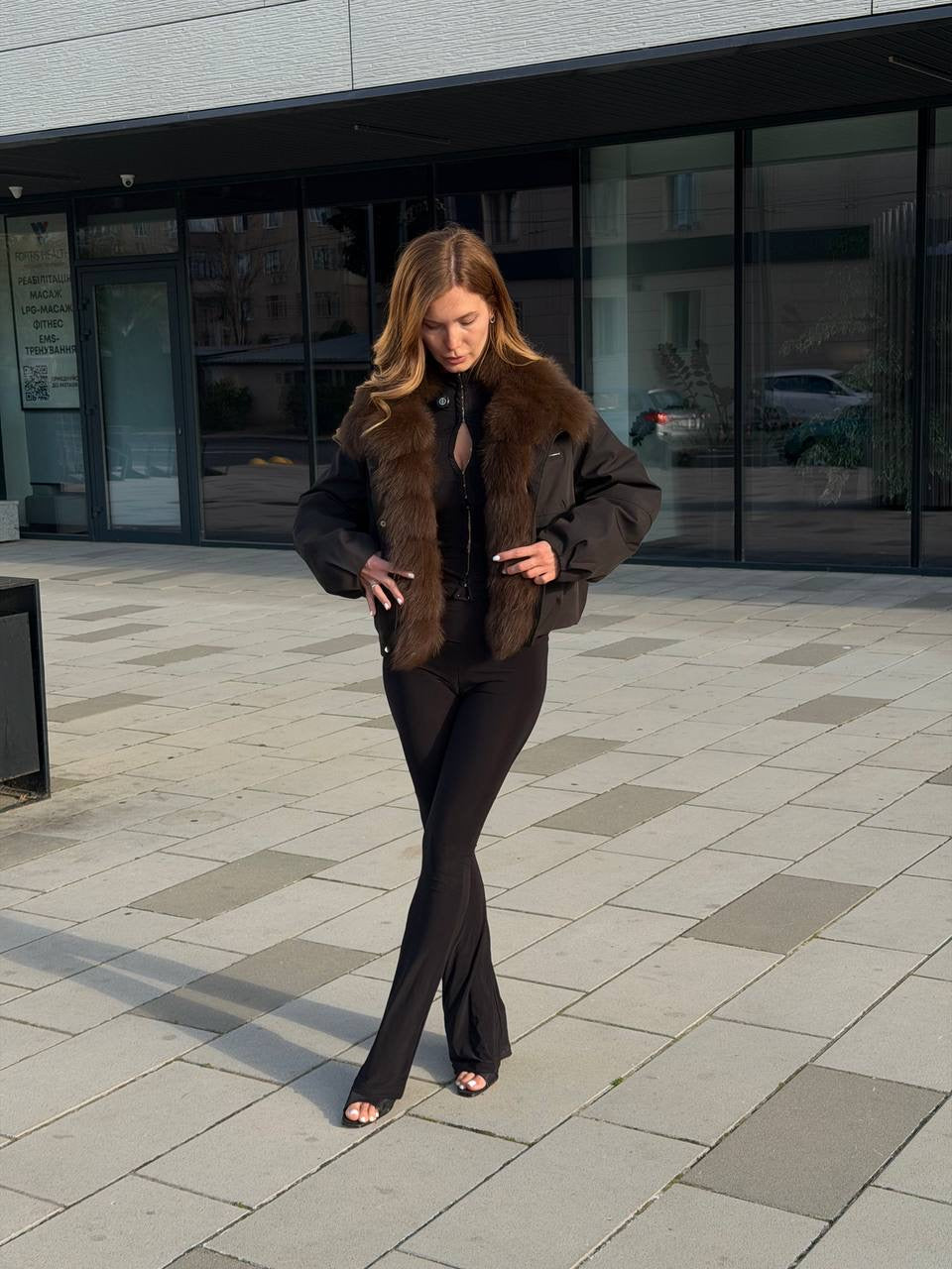 Parka Bomber with Genuine Fur