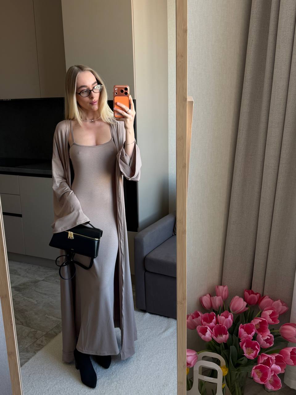 2-in-1 Set: Cardigan + Dress