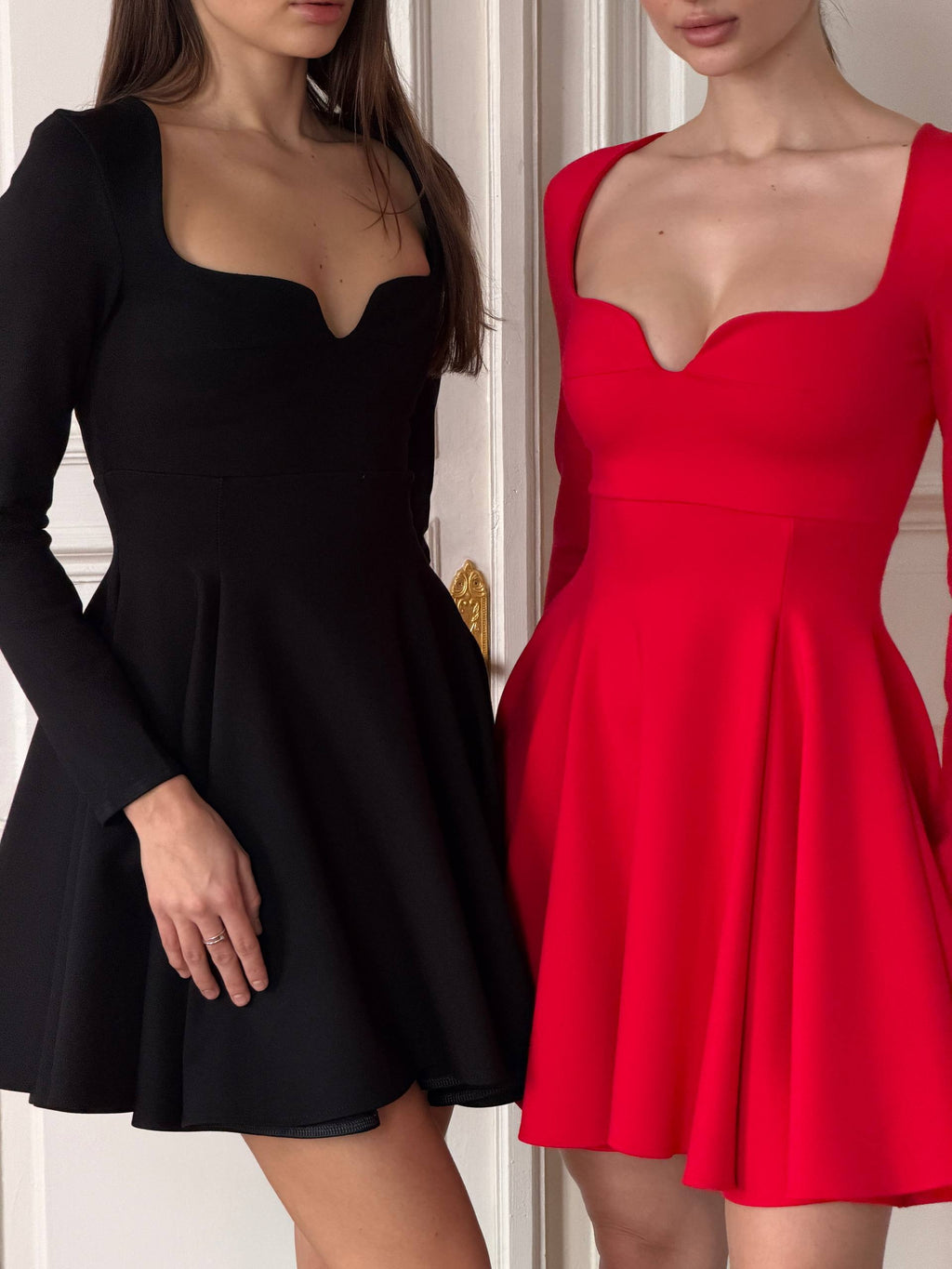 Dress “Mary” with sleeves and a closed back