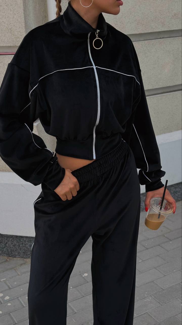 Velour Suit with a Perfect Fit