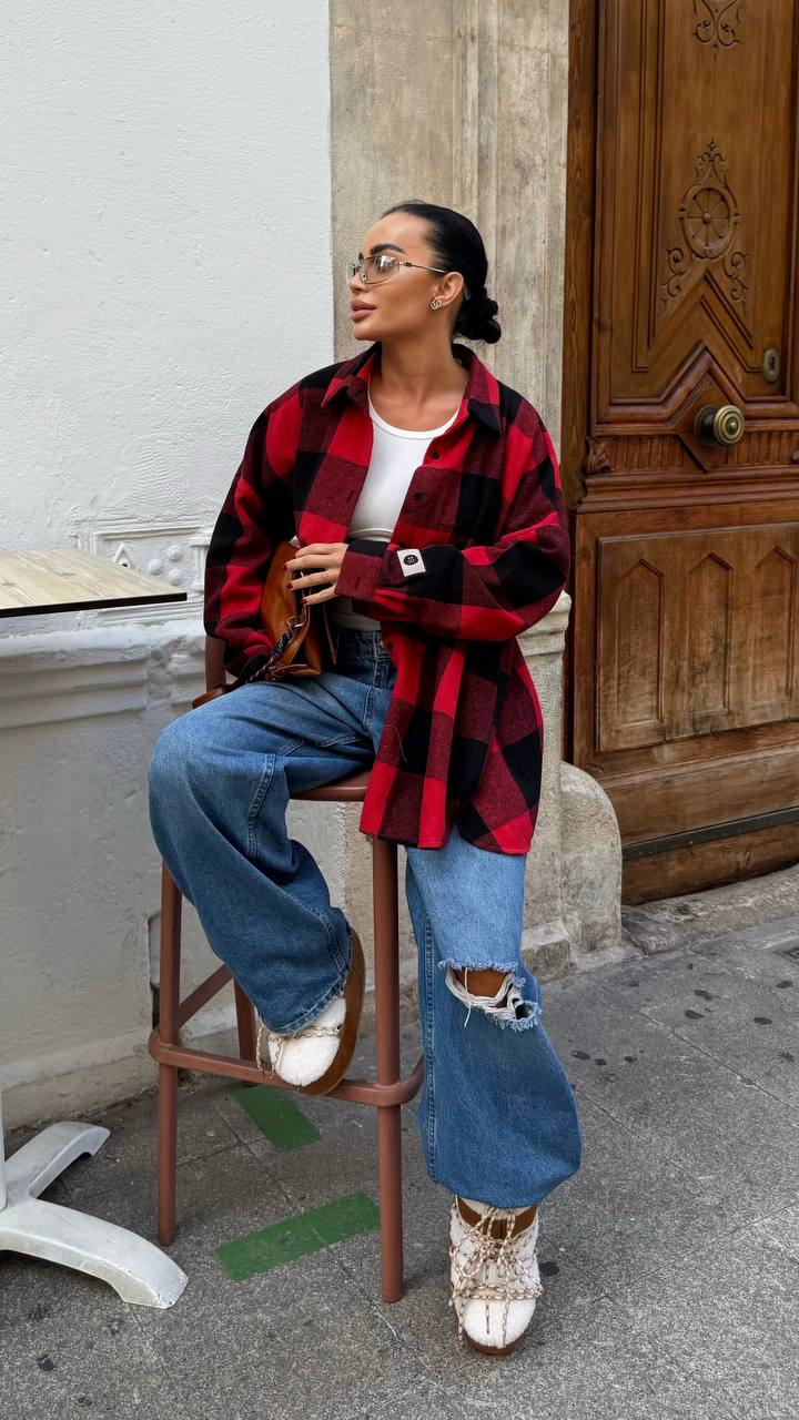 Cashmere check shirt✨