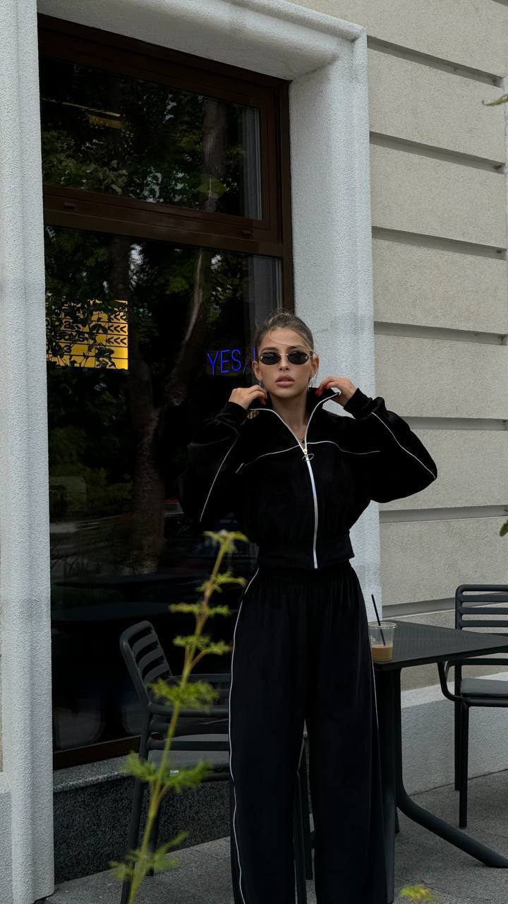 Velour Suit with a Perfect Fit