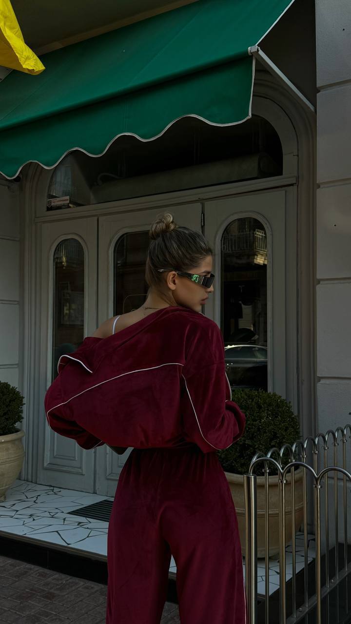 Velour Suit with a Perfect Fit