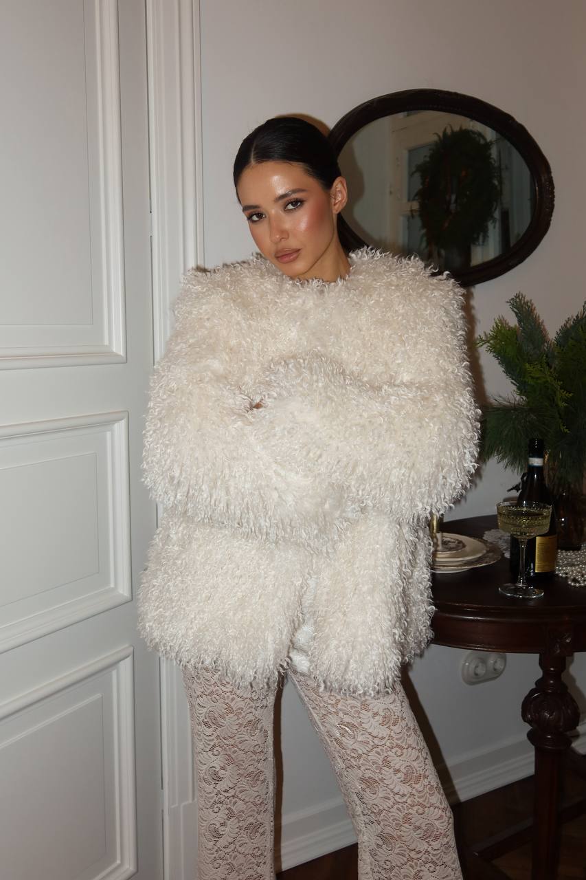 Soft Faux Llama Fur Coat
