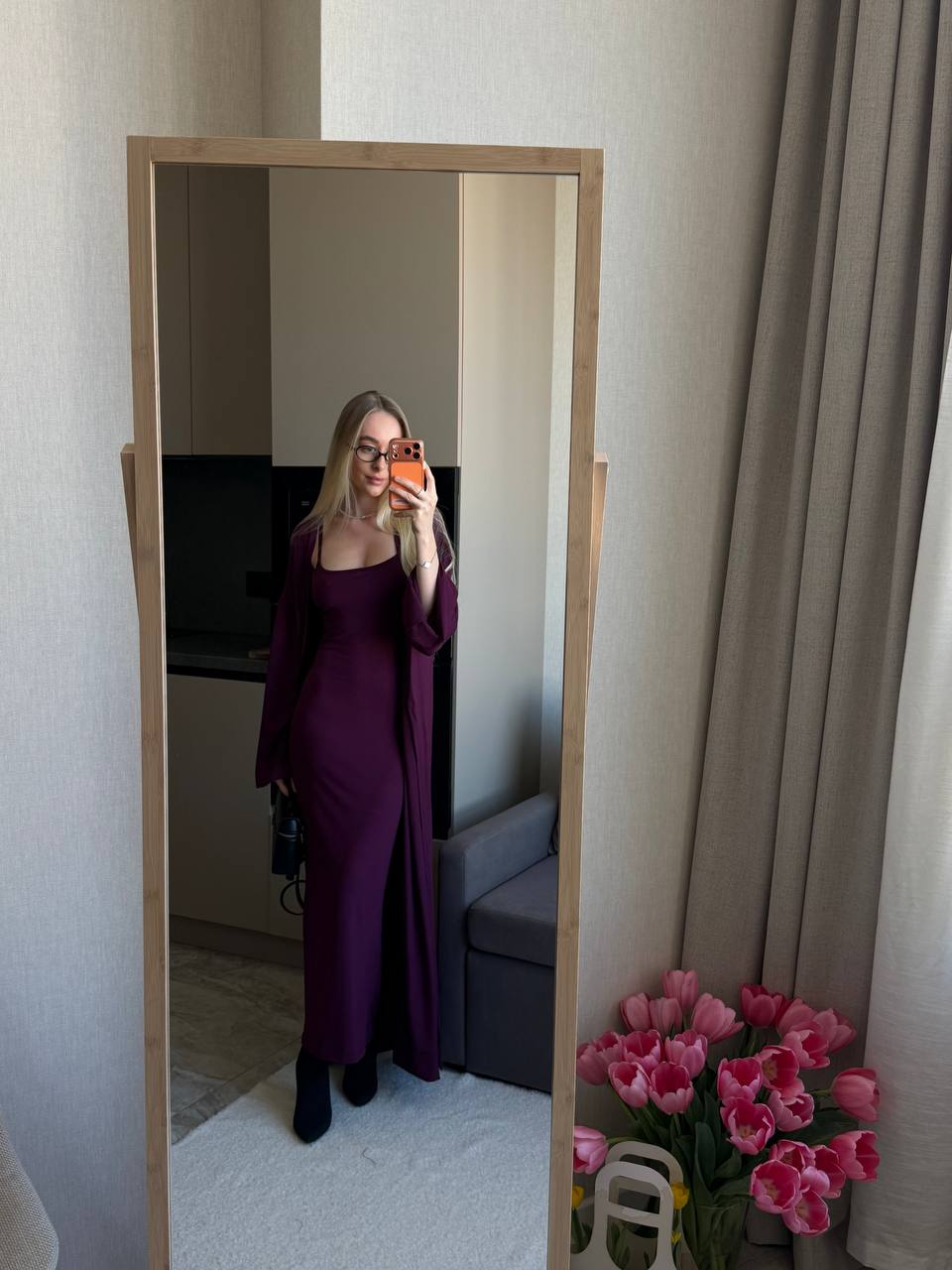 2-in-1 Set: Cardigan + Dress