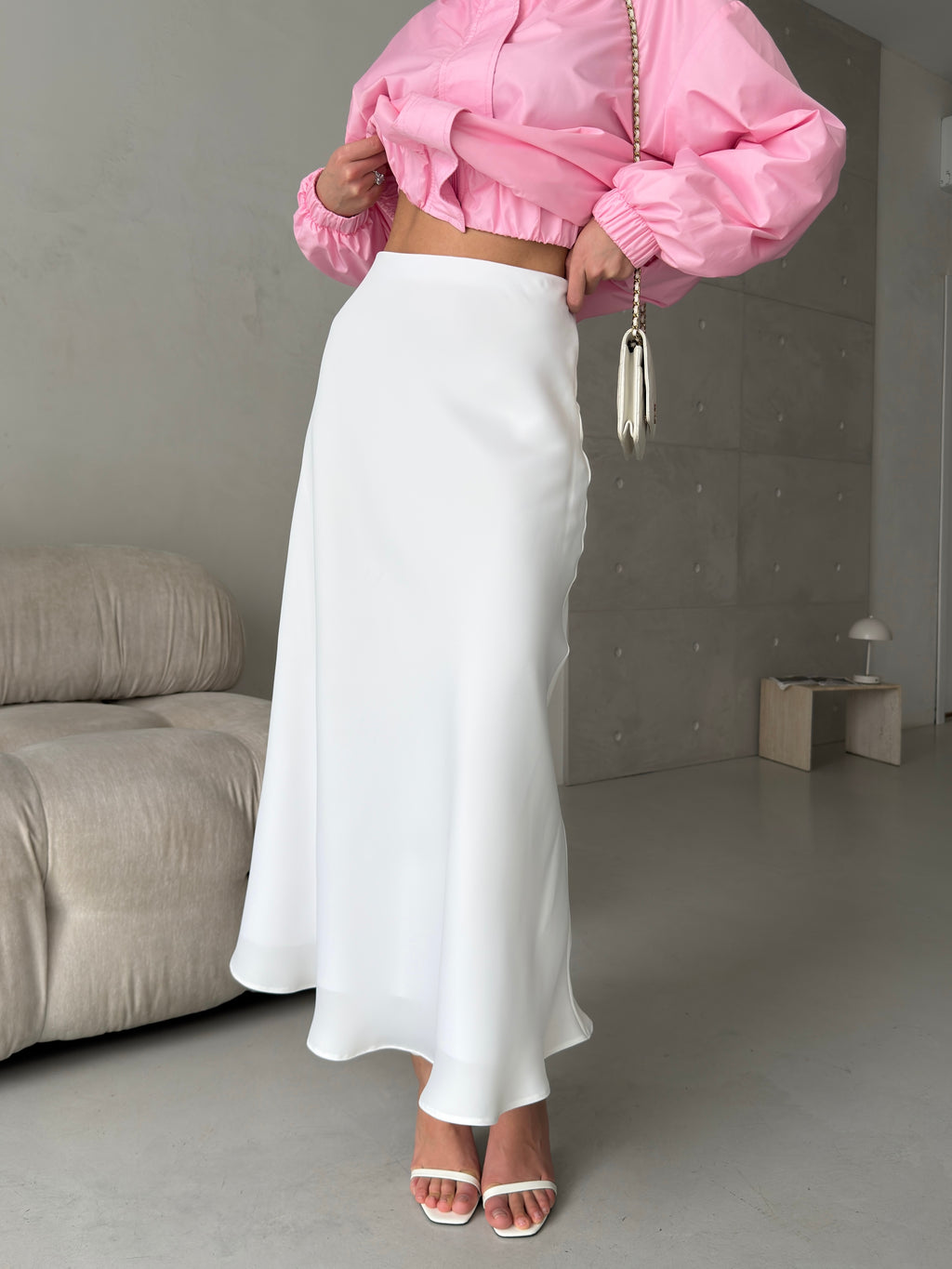 Satin Midi Skirt