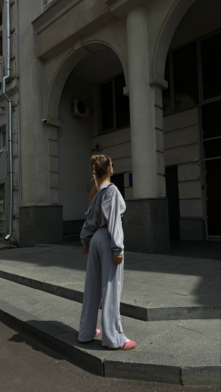 Velour Suit with a Perfect Fit