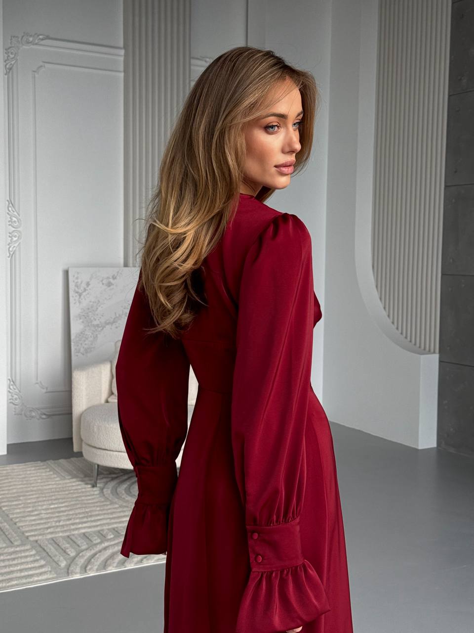 Midi satin dress “Donna”