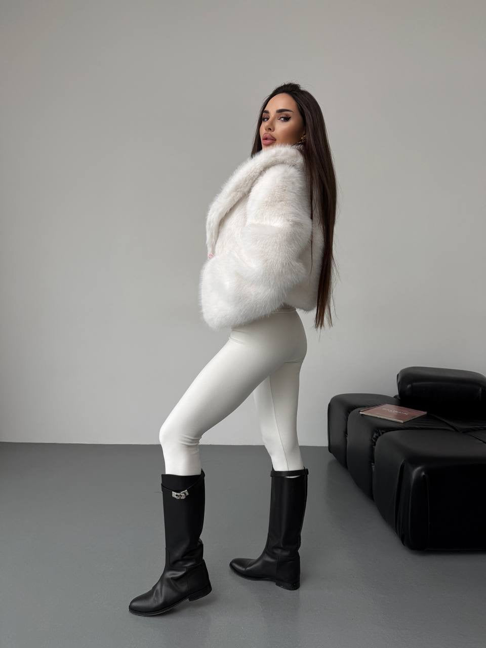 Cropped Faux Fur Coat