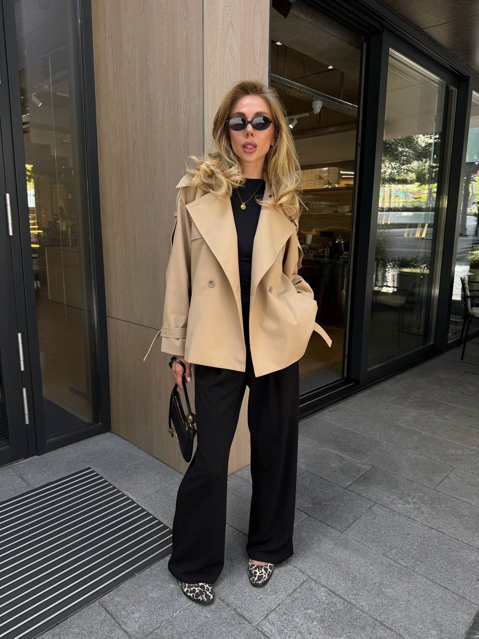 Cropped "Celine" Trench Coat