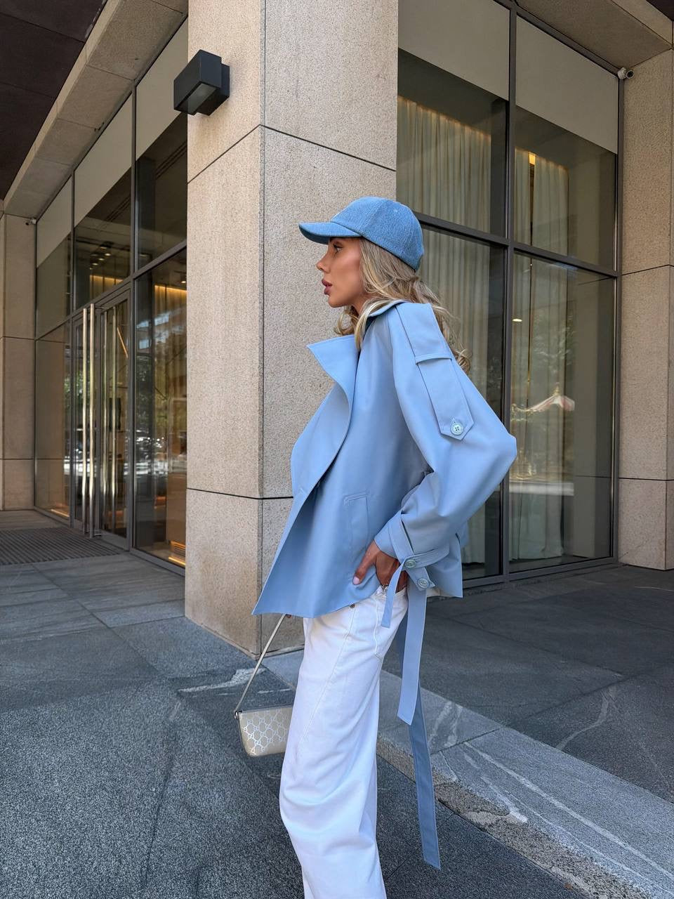Cropped "Celine" Trench Coat