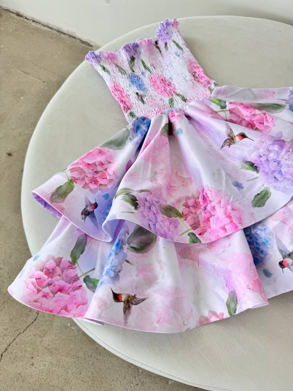 Floral satin dress