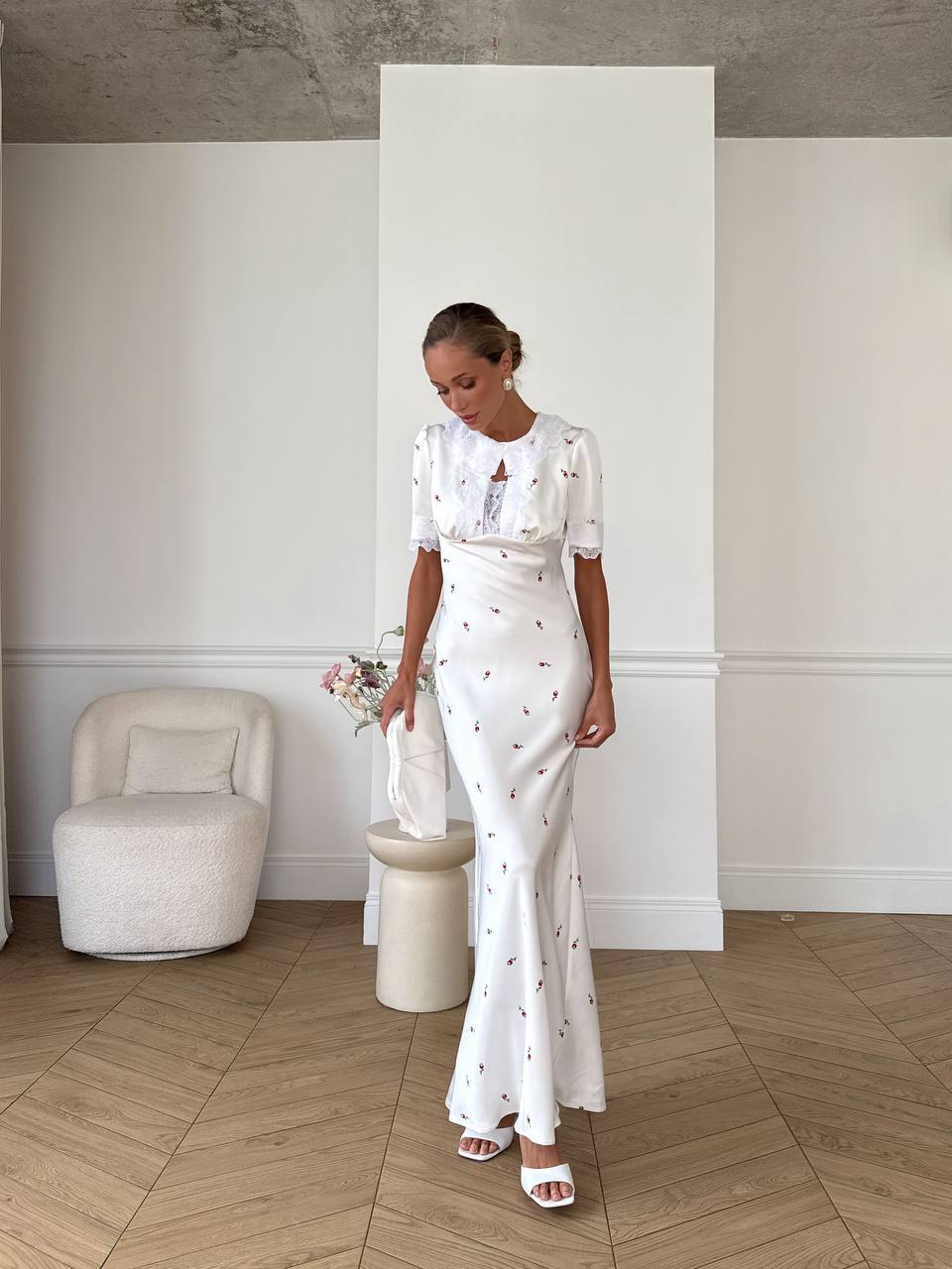 Romantic Satin Dress "Lace"