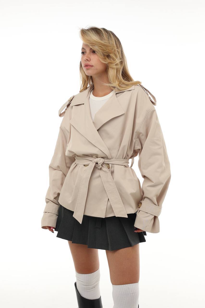 Cropped trench coat