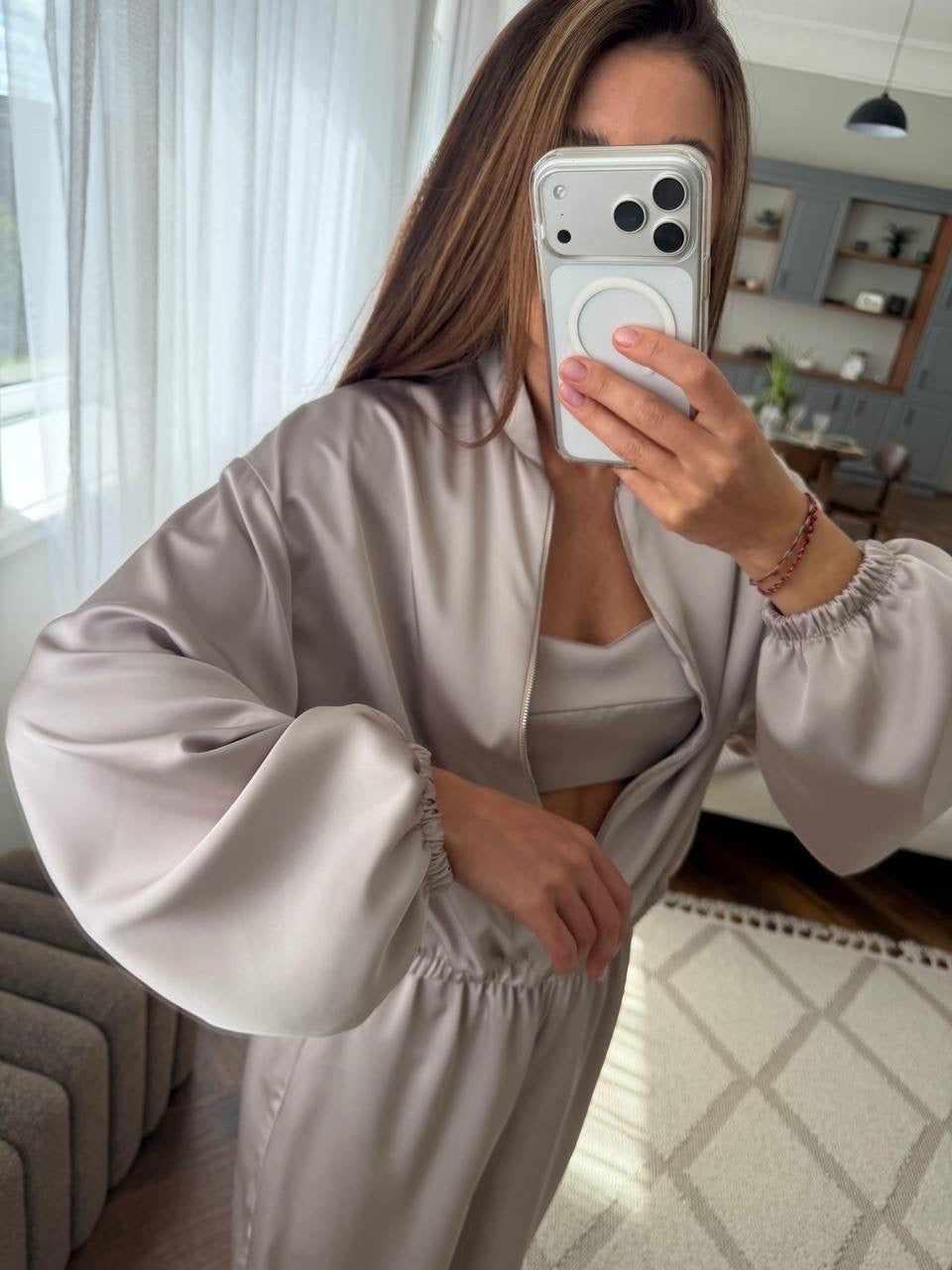Satin Three-Piece Set