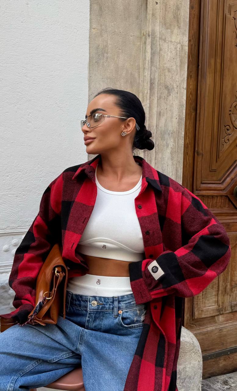 Cashmere check shirt✨