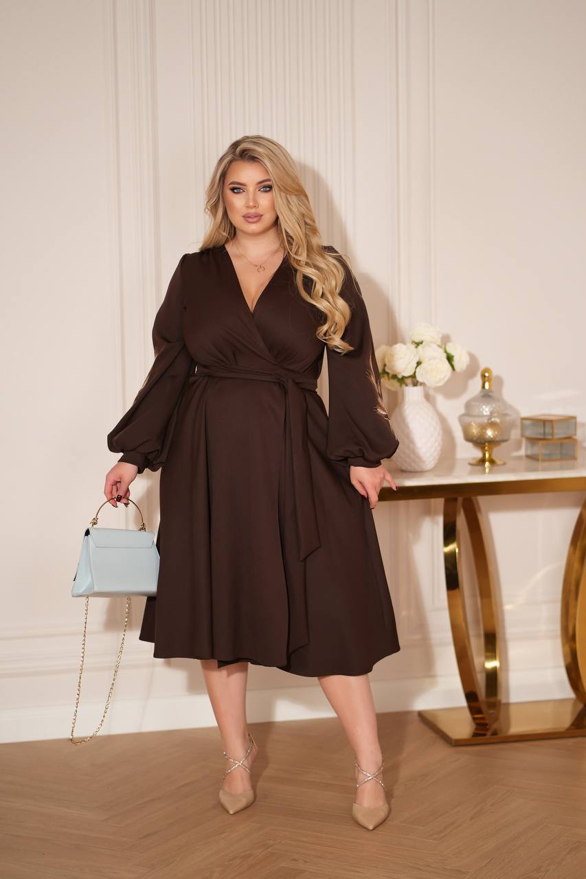 Wrap dress with embroidery