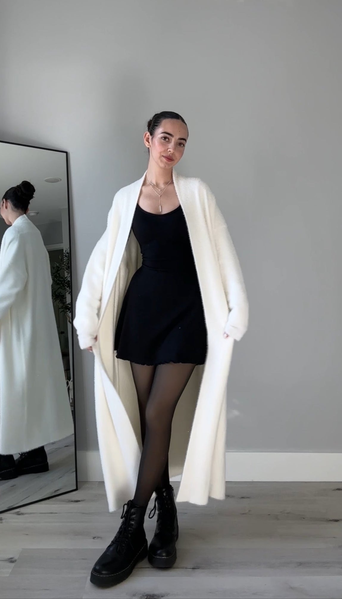 Fluffy White Cardigan