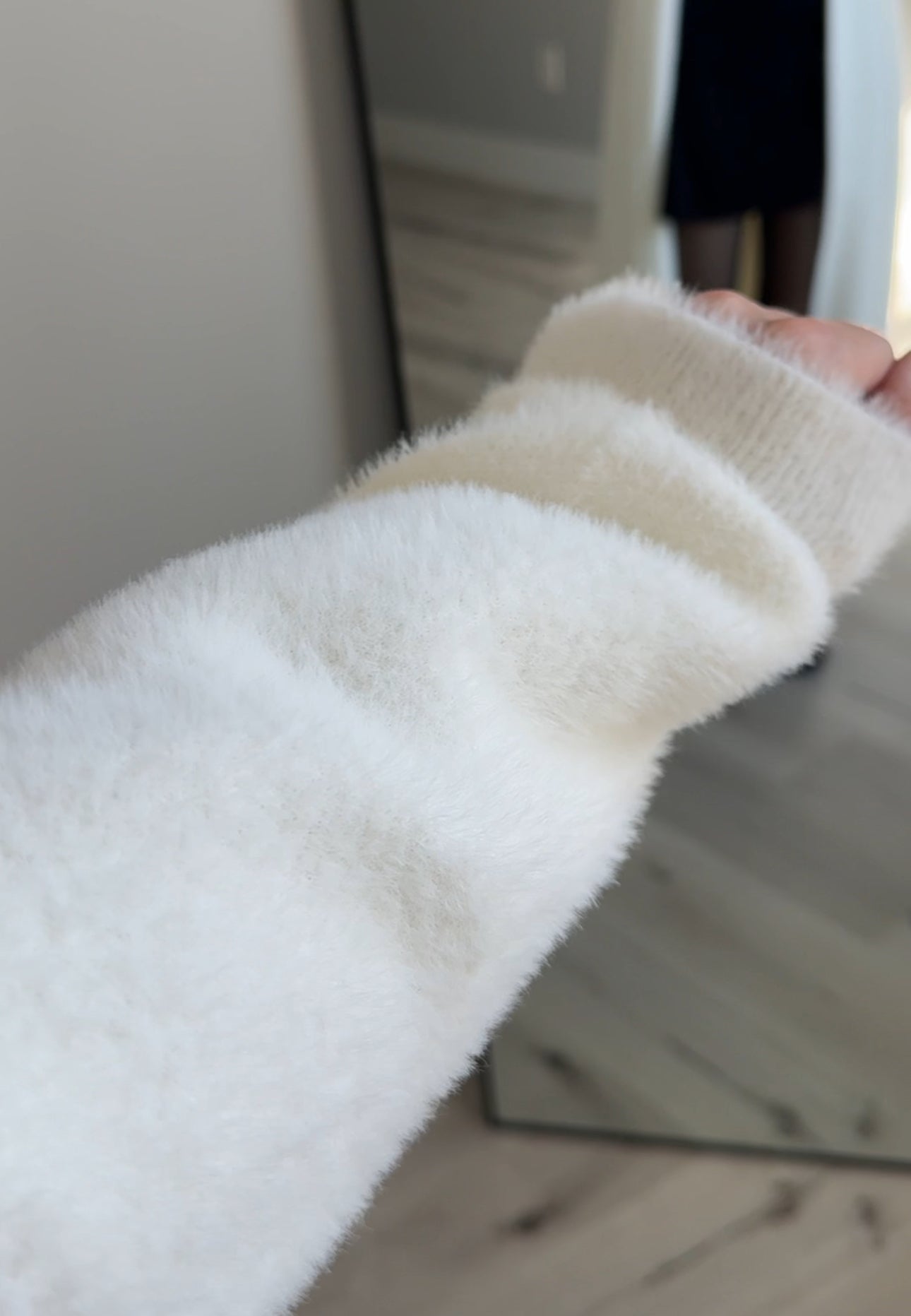 Fluffy White Cardigan