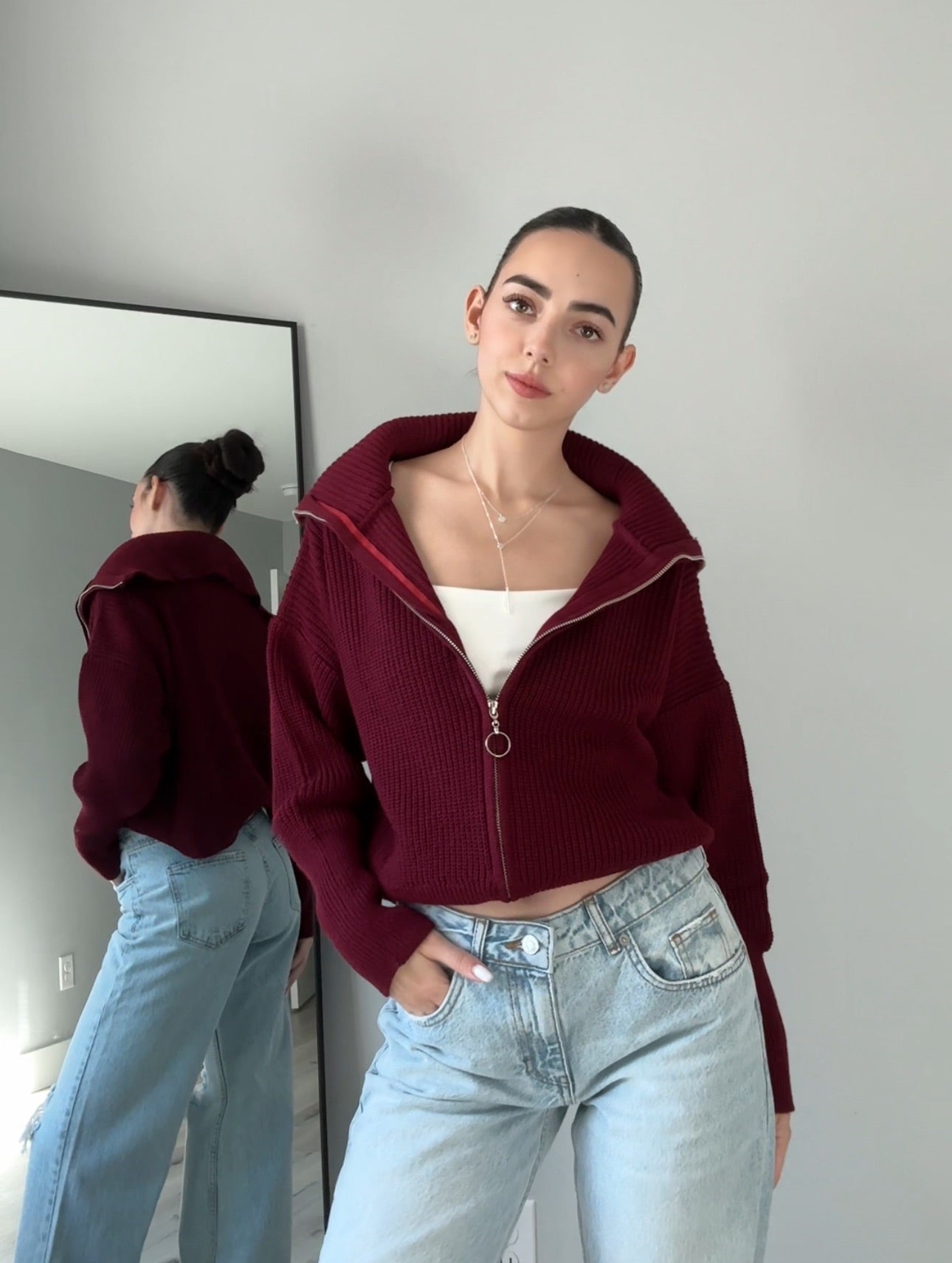 Knitted Zipper Sweater